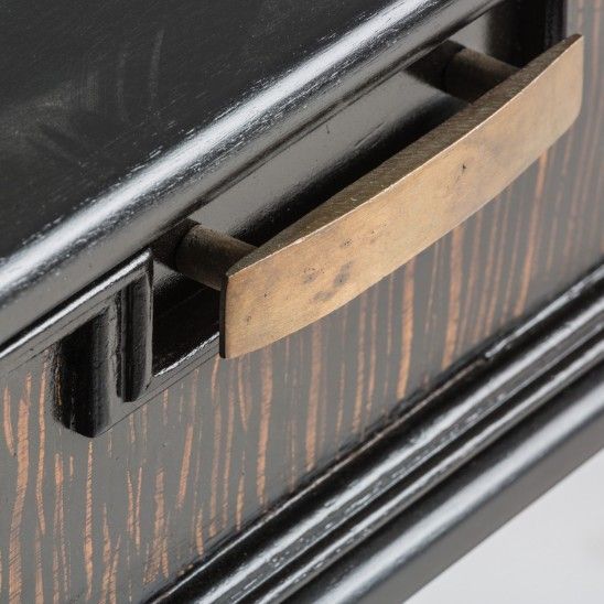 Table de chevet 1 tiroir manguier massif noir Ross - Photo n°4