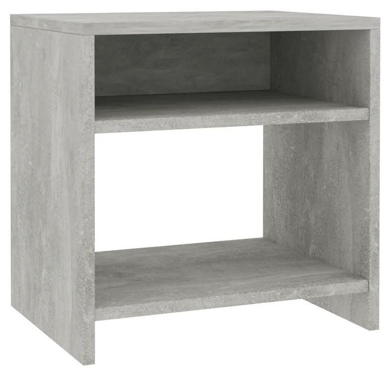 Table de chevet 2 étagères bois gris effet béton Fefi - Photo n°1