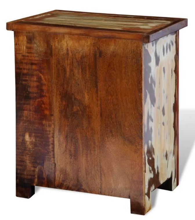 Table de chevet 2 tiroirs bois massif recyclé Moust - Photo n°4