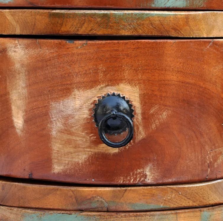 Table de chevet 3 tiroirs bois recyclé Moust - Photo n°3
