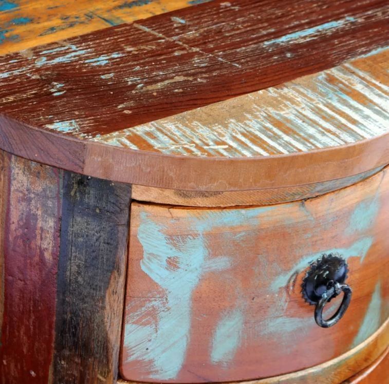 Table de chevet 3 tiroirs bois recyclé Moust - Photo n°4