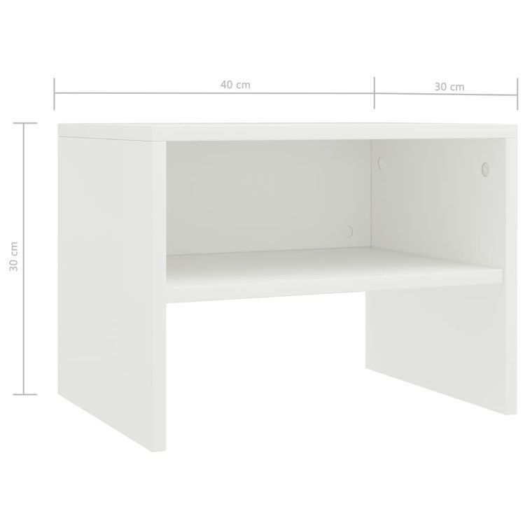 Table de chevet Blanc 40 x 30 x 30 cm 2 - Photo n°6