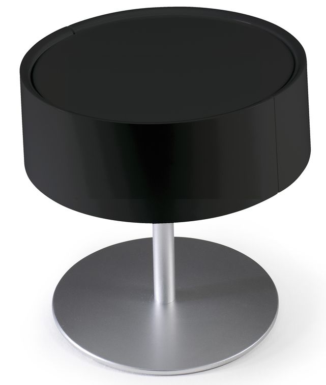 Table de chevet design Noir laqué Torsada - Photo n°1