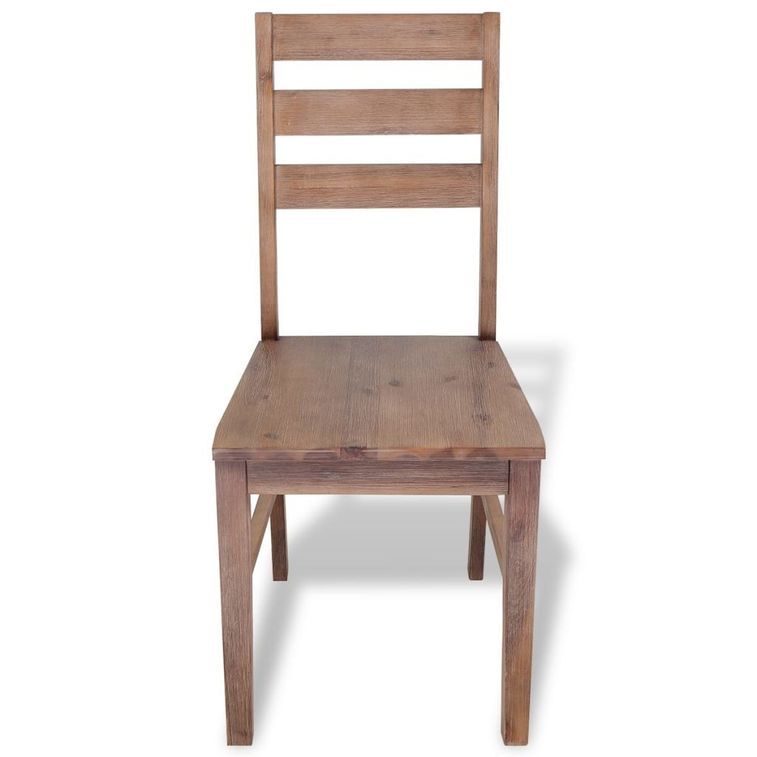 Table de cuisine et 4 chaises bois d'acacia marron Morea - Photo n°8