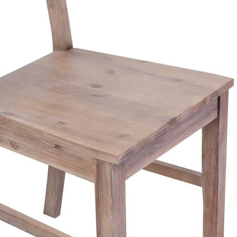 Table de cuisine et 4 chaises bois d'acacia marron Morea - Photo n°10