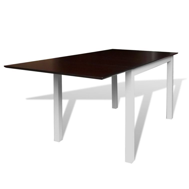Table de cuisine et 6 chaises bois blanc et marron Blok - Photo n°8