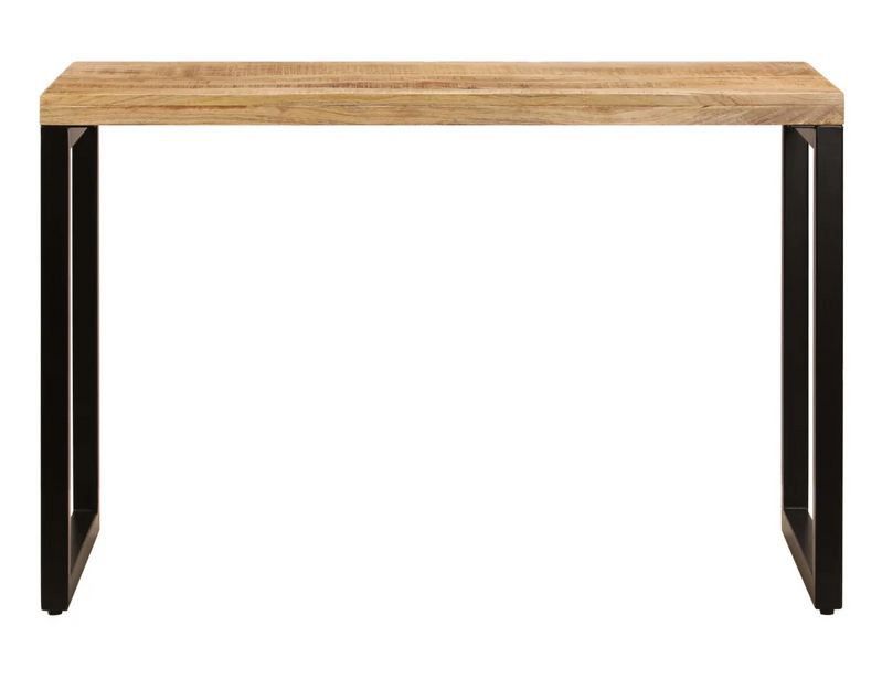 Table de cuisine manguier massif clair et pieds métal noir Rike 115 cm - Photo n°2