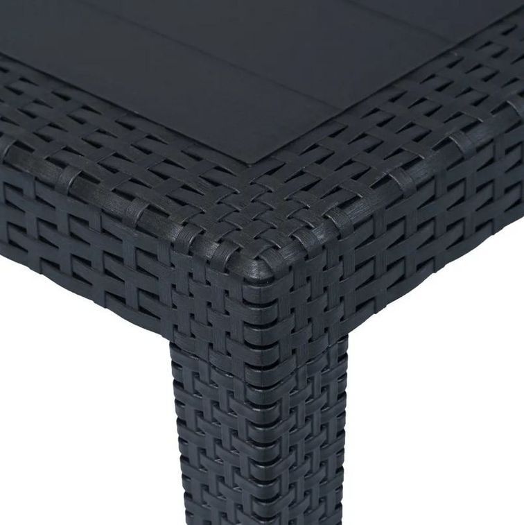Table de jardin plastique anthracite Terdi 150 cm - Photo n°3