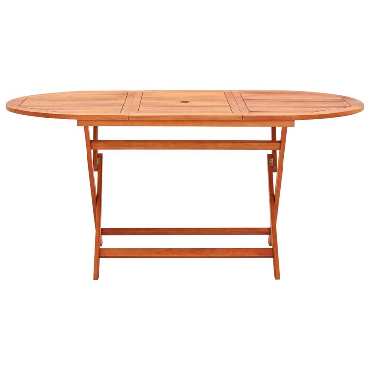 Table de jardin pliable 160x85x74 cm Bois d'eucalyptus solide - Photo n°2