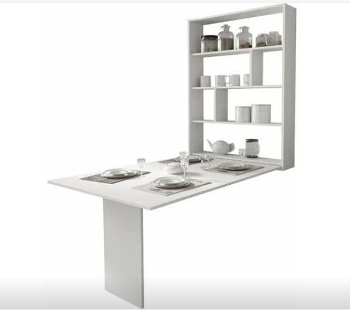 Selsey ESPIGO - Table extensible - 130x80 cm - blanc - 6 étagères - style moderne - Photo n°1