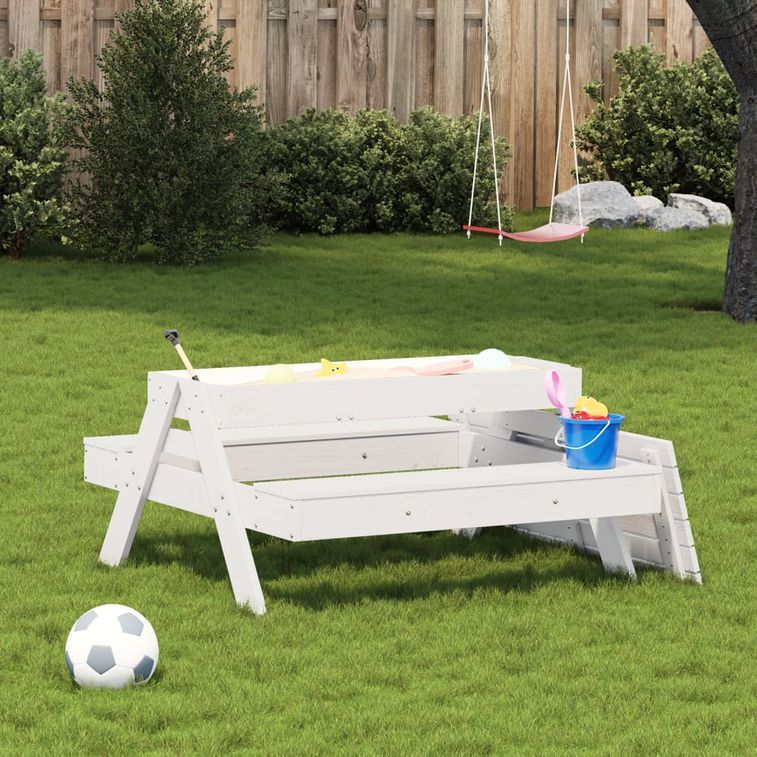 Table De Pique-nique Enfant FOODY Avec Bac à Sable – Bois Clair – IDMarket