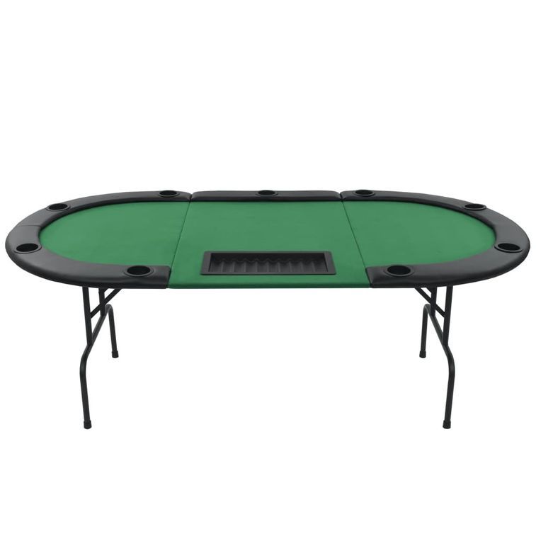 Table de poker pliable pour 9 joueurs 3 plis Ovale Vert - Photo n°3