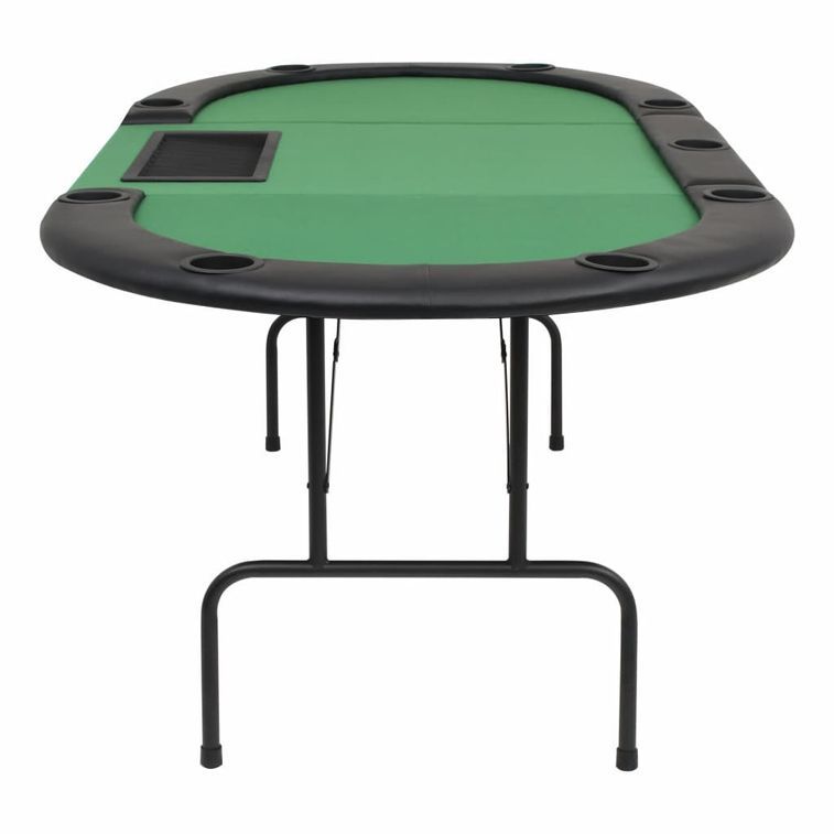 Table de poker pliable pour 9 joueurs 3 plis Ovale Vert - Photo n°4