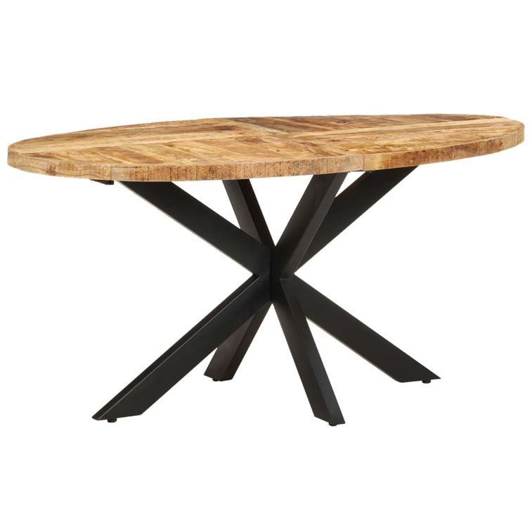 Table de salle à manger 160x90x75 cm Bois de manguier brut - Photo n°9