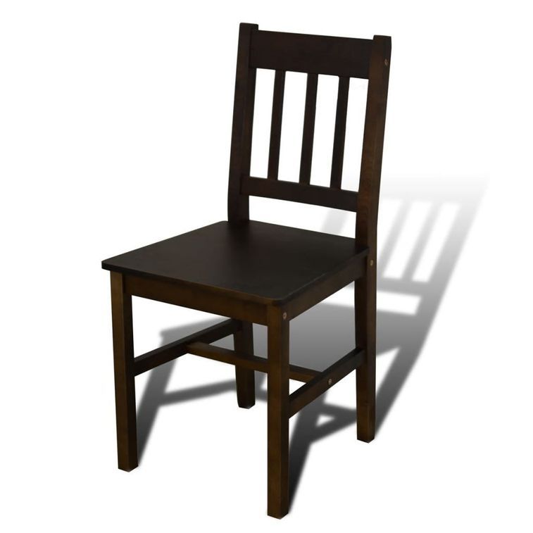 Table de salle à manger et 4 chaises pin massif marron Dina - Photo n°7