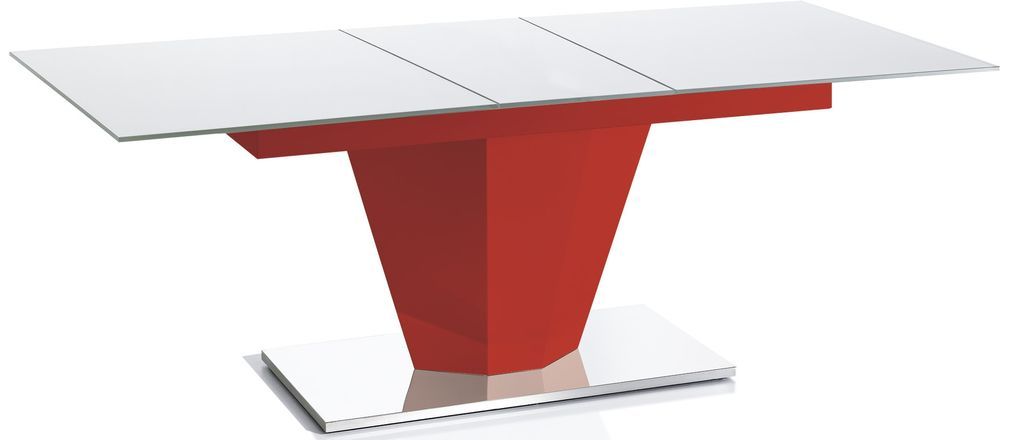 Table design à rallonge Rouge Robia 160-200 cm - Photo n°1