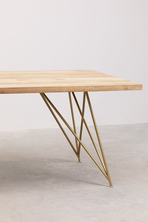 Table en bois massif et pieds doré Dinava 180 cm - Photo n°5