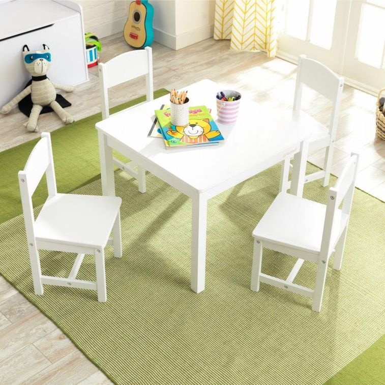 Table et 4 chaises blanc Farmhouse Kidkraft 21455 - Photo n°8