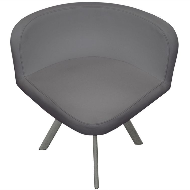 Table et 4 chaises verre gris et pieds métal chromé Mozza - Photo n°3
