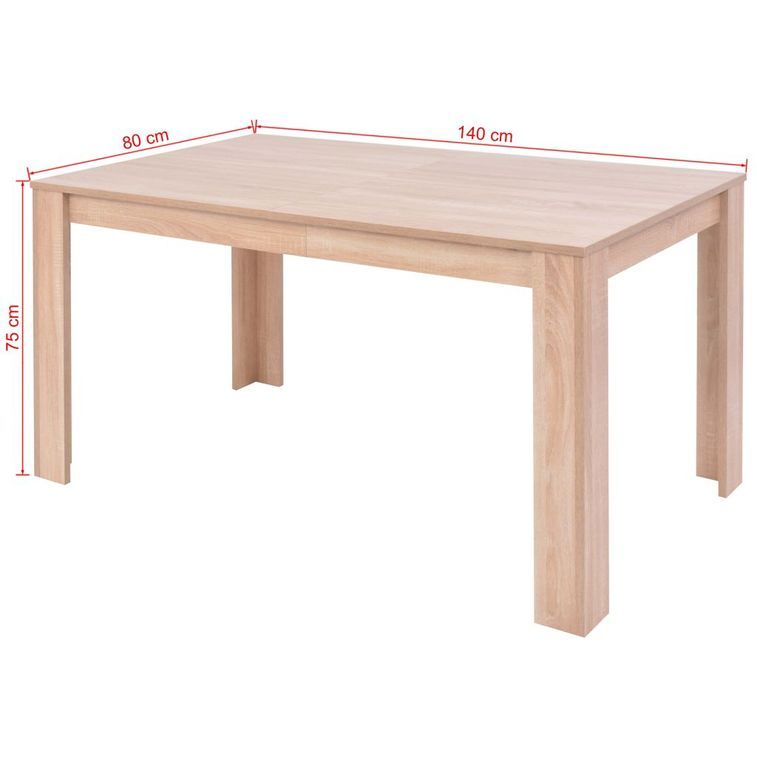 Table et chaises 7 pcs Cuir synthétique Chêne Couleur crème - Photo n°12