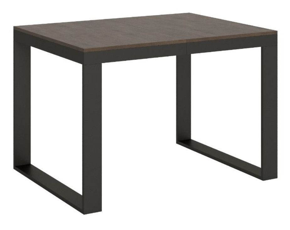 Table extensible 120 à 224 cm bois foncé et métal anthracite Likro - Photo n°1