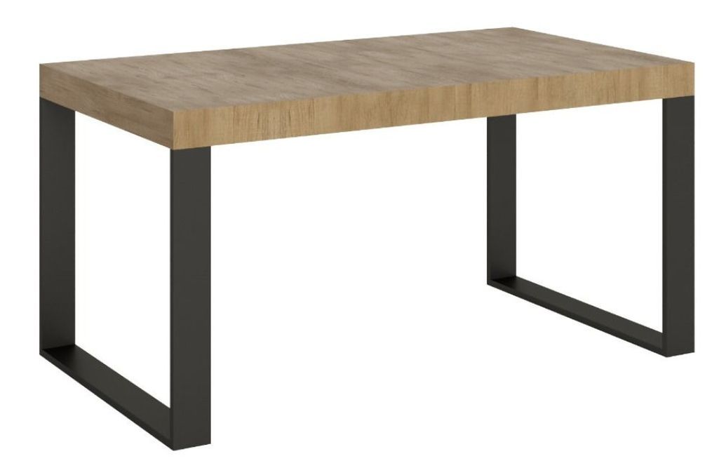 Table extensible 160 à 420 cm bois clair et pieds métal anthracite Tiroz - Photo n°1