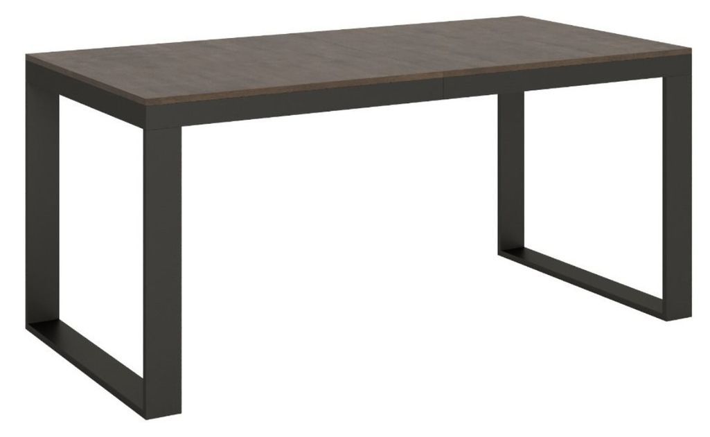 Table extensible 180 à 284 cm bois foncé et métal anthracite Likro - Photo n°1