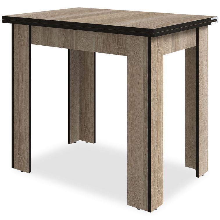 Table extensible 2 à 4 personnes bois chêne clair 90 à 120 cm Eneva - Photo n°2
