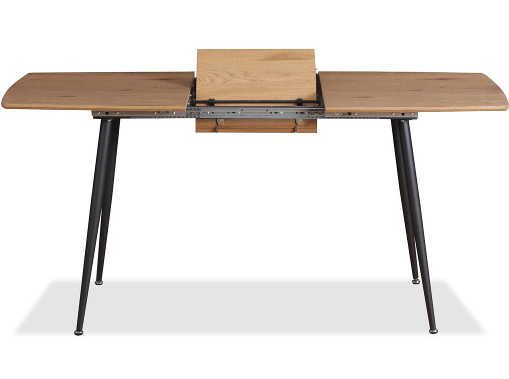 Table extensible 4 à 6 personnes bois clair et pieds métal noir 120 à 160 cm Norde - Photo n°7