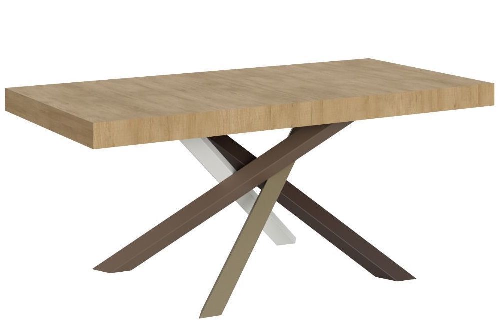 Table extensible 6 à 18 personnes chêne naturel et pieds entrelacés 4 couleurs L 160 à 420 cm Artemis - Photo n°1