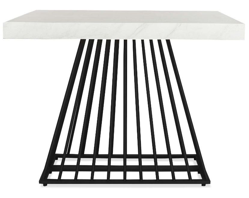 Table extensible bois blanc et pieds métal noir 4 à 10 personnes L 100 à 240 cm Loïs - Photo n°2