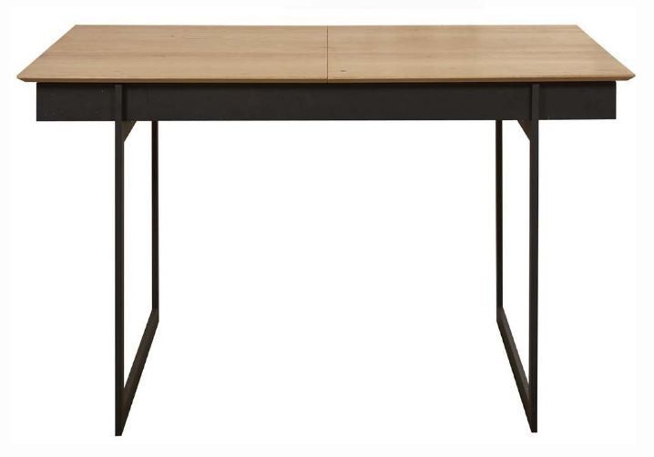 Table extensible bois clair et métal noir Tosa - Photo n°1