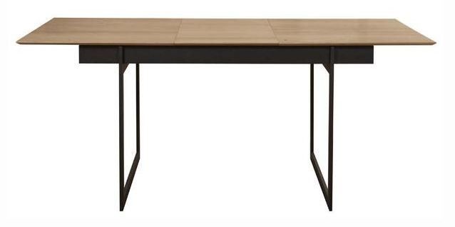 Table extensible bois clair et métal noir Tosa - Photo n°2
