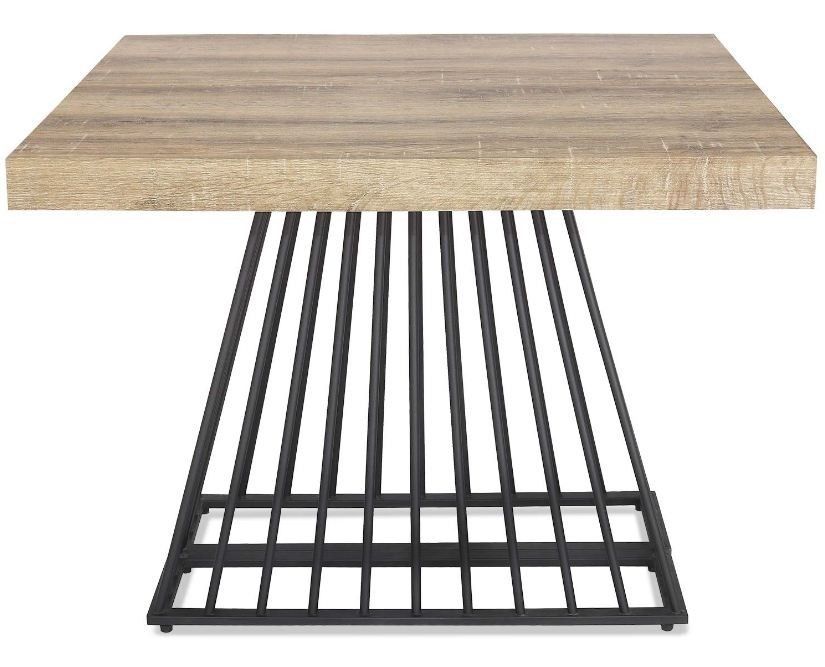 Table extensible bois clair et pieds métal noir 4 à 10 personnes L 100 à 240 cm Loïs - Photo n°2