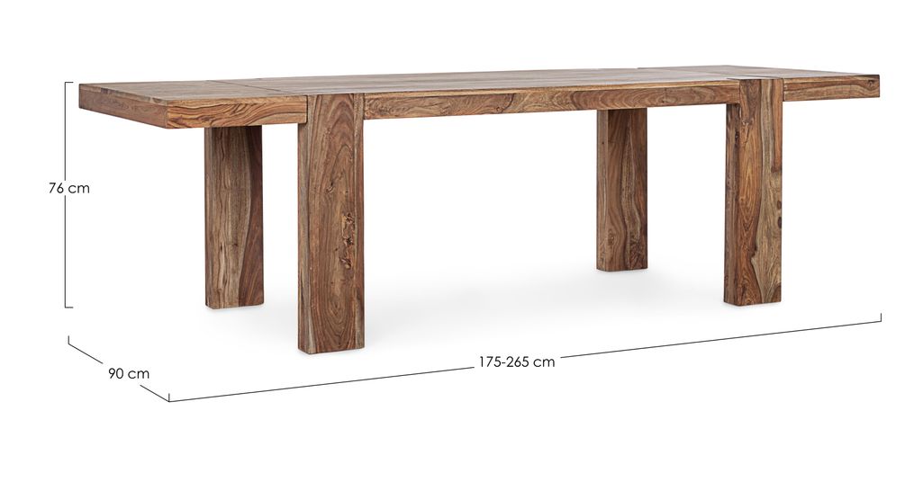 Table extensible bois de shesham naturel Sany L 175/265 cm - Photo n°4