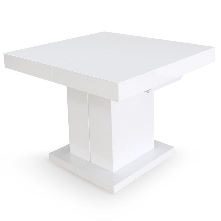 Table extensible bois laqué blanc Klassi 100/250 cm - Photo n°1