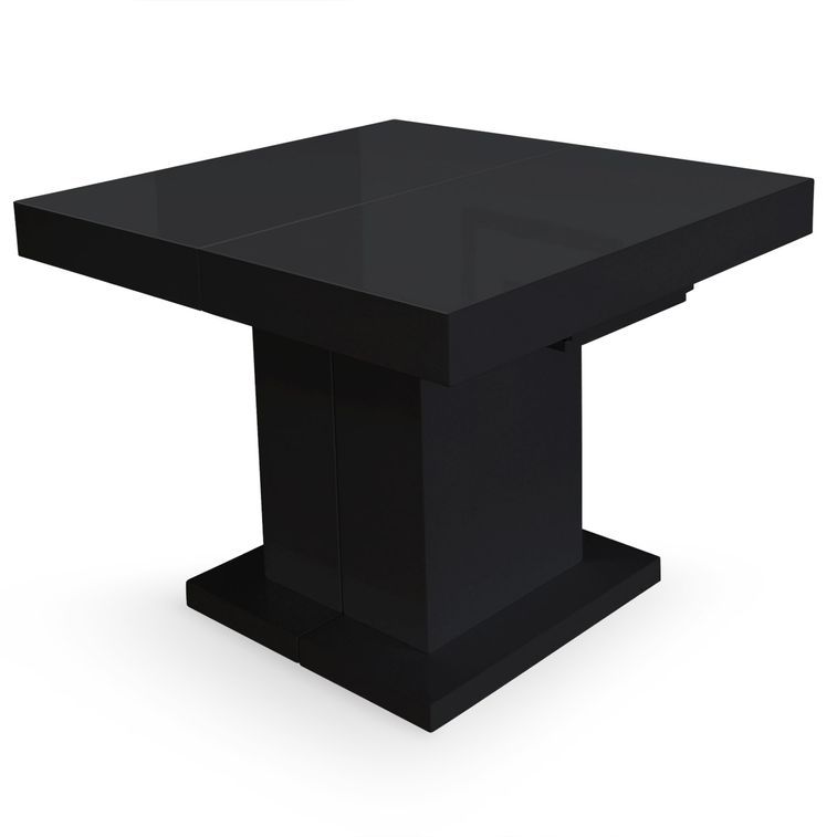 Table extensible bois laqué noir Klassi 100/250 cm - Photo n°1