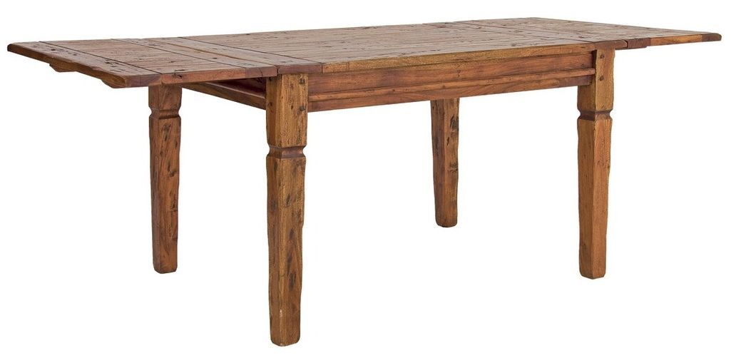 Table extensible de 200 cm en bois d'acacia massif finition rustique marron Kastela 200/245/290 cm - Photo n°1