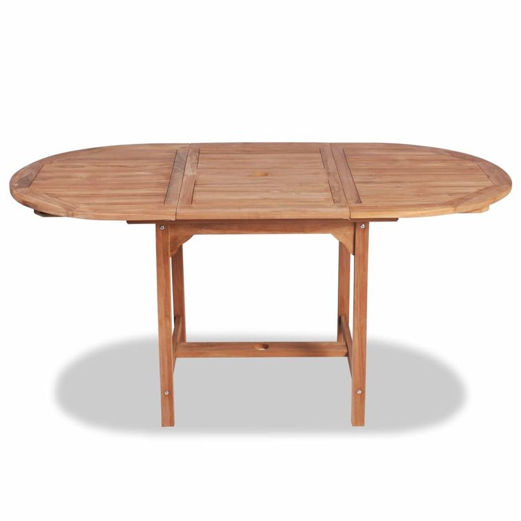 Table extensible de jardin (110-160)x80x75 cm Teck solide - Photo n°3