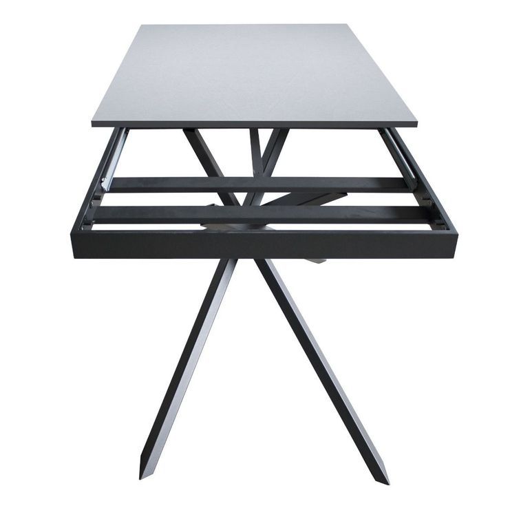 Table extensible design 160 à 220 cm chêne clair et pieds entrelacés métal anthracite Gary - Photo n°9