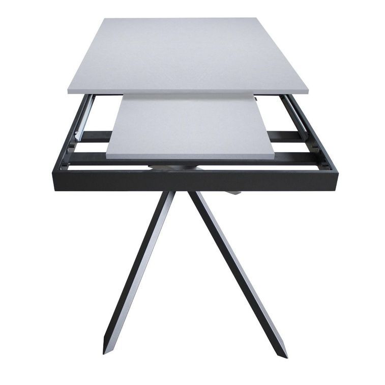 Table extensible design L 120 à 180 cm chêne clair et pieds entrelacés métal anthracite Gary - Photo n°9