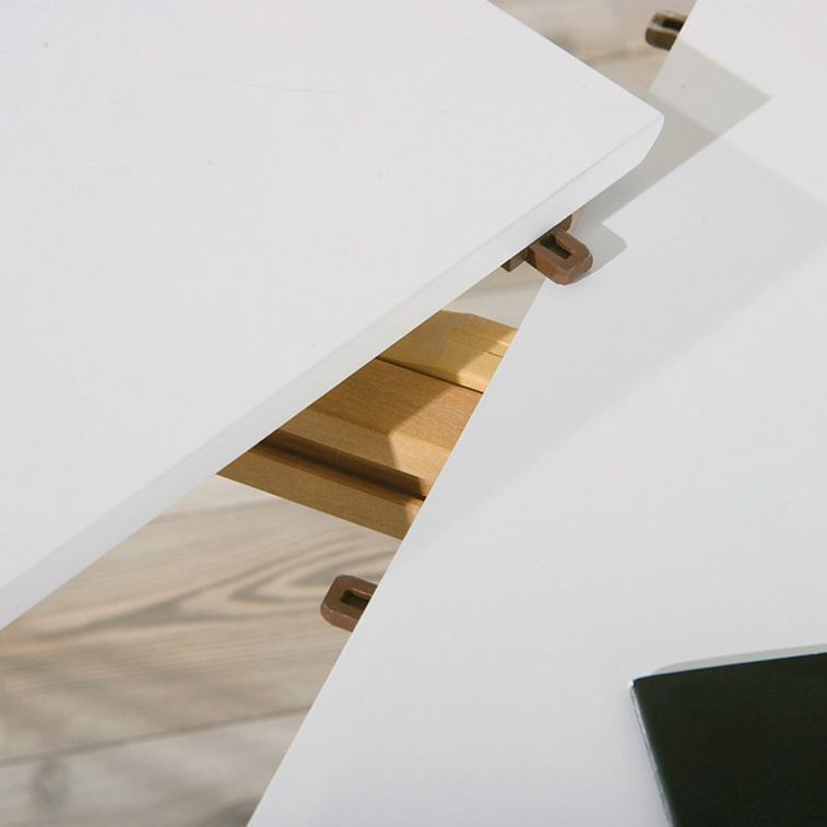 Table extensible laqué blanc et pieds métal chromé Vali 140/180 cm - Photo n°5