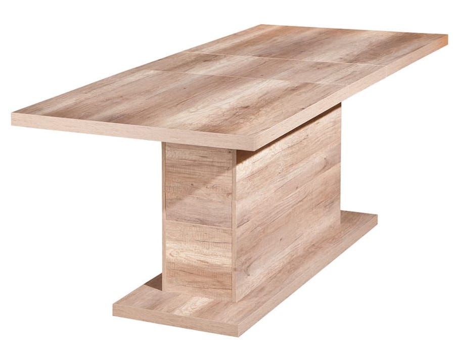 Table extensible mélaminé chêne clair Souka 160-200 cm - Photo n°1