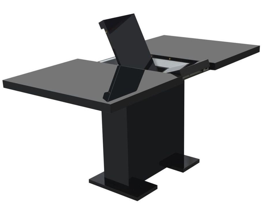 Table extensible noir brillant Kama 120-150 cm - Photo n°2
