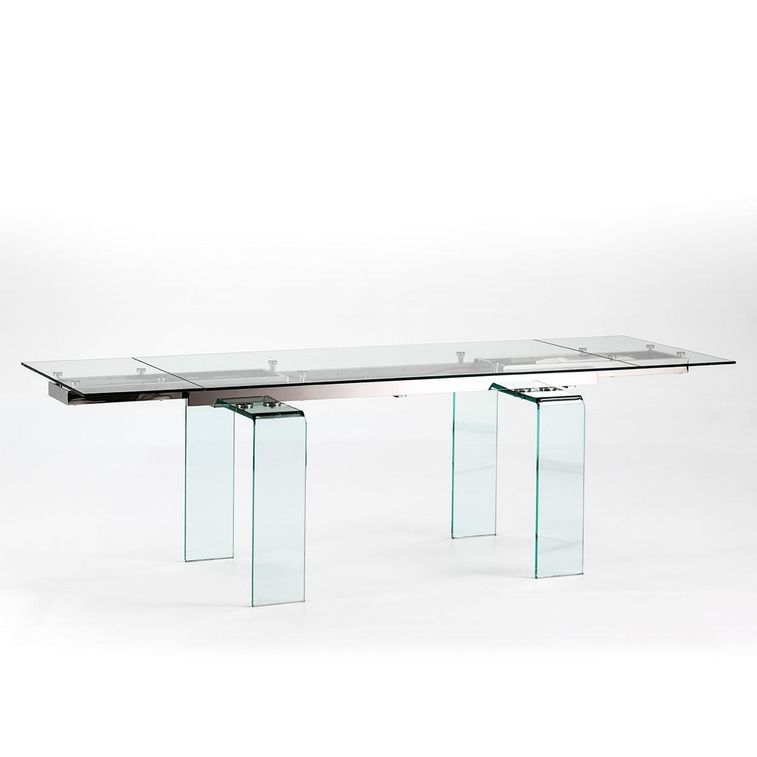 Table extensible rectangulaire verre trempé Angela - Photo n°2