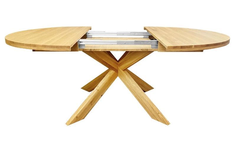 Table extensible ronde en bois de chêne miel Boris 140/190 cm - Photo n°5