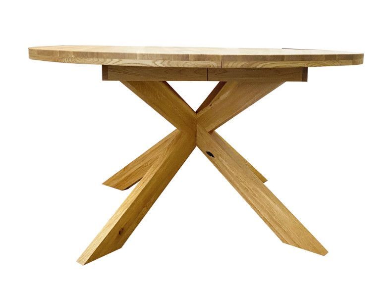 Table extensible ronde en bois de chêne miel Boris 140/190 cm - Photo n°6