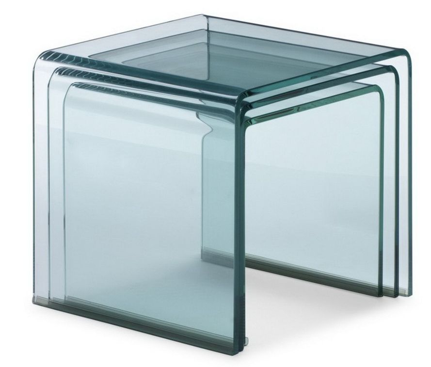 Table gigogne verre trempé transparent Kays - Lot de 3 - Photo n°4