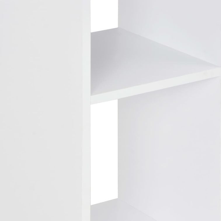 Table haute de bar carrée blanc avec 2 étagères Keo 60 - Photo n°2