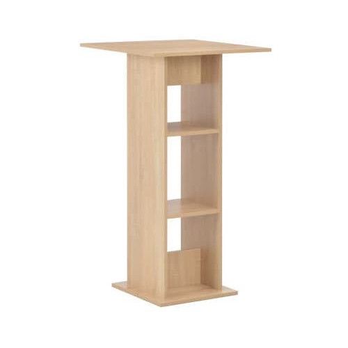 Table haute de bar carrée bois clair avec 2 étagères Keo 60 - Photo n°2
